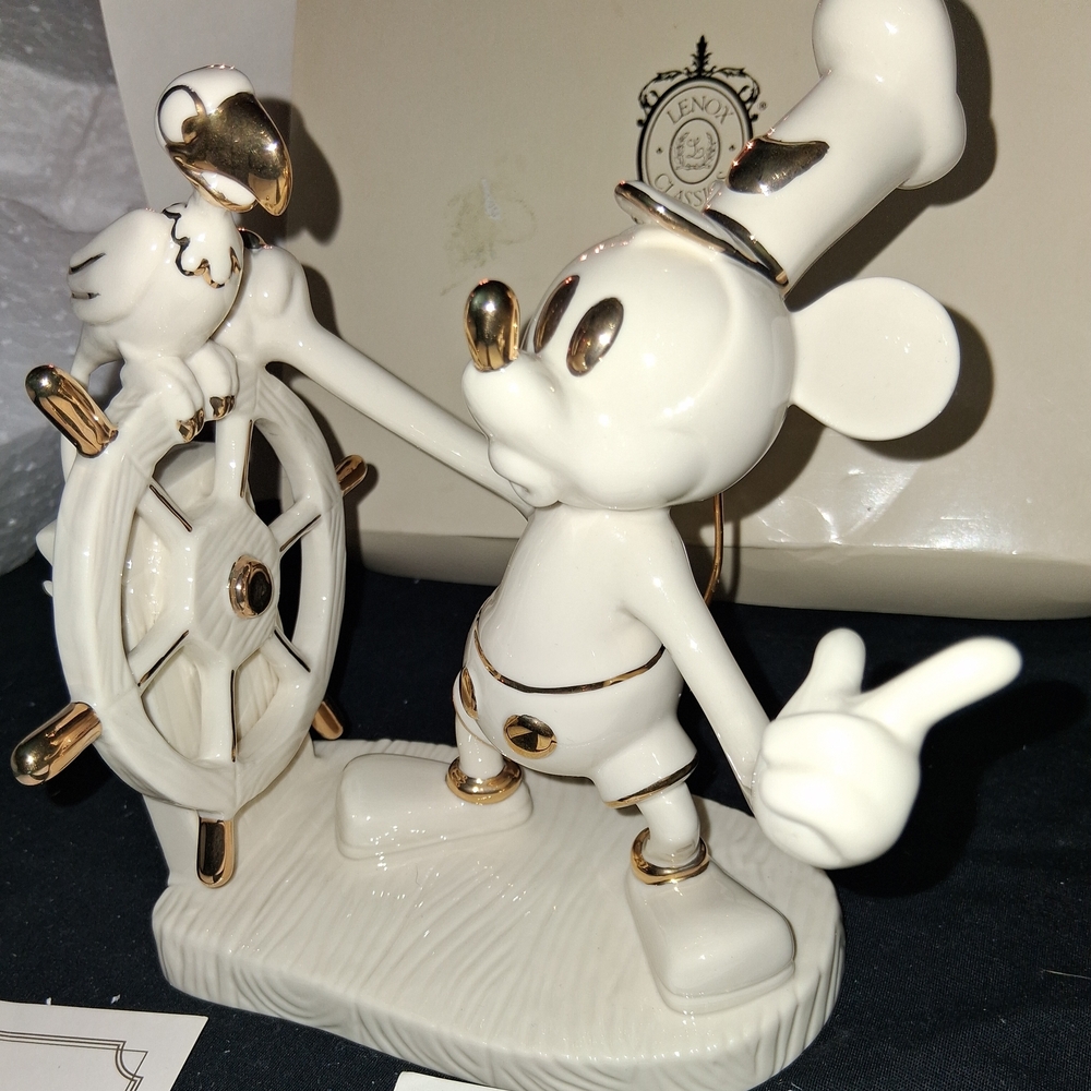 Lenox Cream and Gold Figurine with Character and Bird